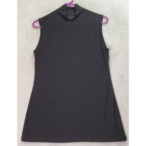 April Tank Top Womens Size Large Black Rayon Sleeveless Mock‎ Neck Casual